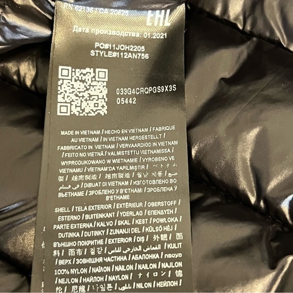 GUESS Men’s puffer bomber jacket in black, lightweight, size XL, NWOT - Picture 16 of 16